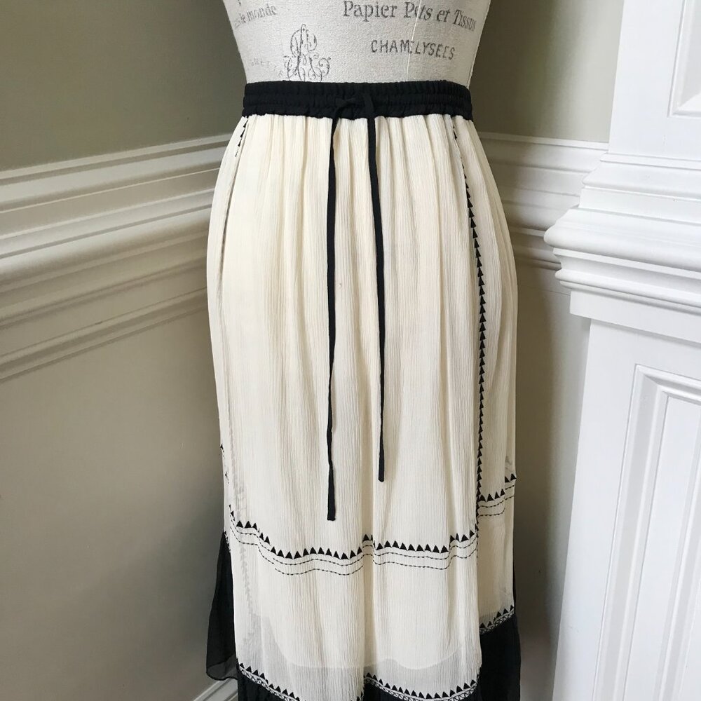 Ulla Johnson Cream and Black Maxi Skirt - Picture 6 of 13